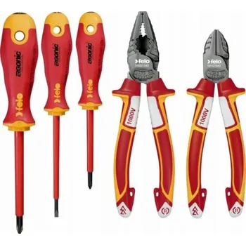 Sada nářadí Sada nářadí Felo Sada 3 ks šroubováků FELO - ERGONIC VDE 4.0/PH1/PH2 + boční nůžky VDE 160 / kombinované kleště VDE 180 + magnetizér
