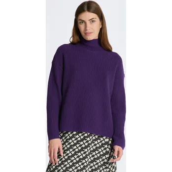 Dámský svetr SVETR GANT WOOL RIBBED STAND COLLAR PANSY PURPLE