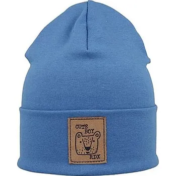 Čepice bavlněná čepička s medvídkem RDX 0627 modrá velikost 44-48