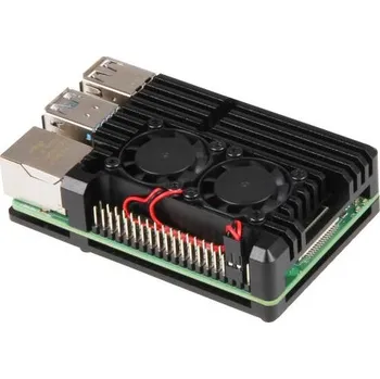 Počítač Raspberry case Armor Fan pro Pi 4 B, černá (Joy-it) RB-ALUCASEP4+07FAN