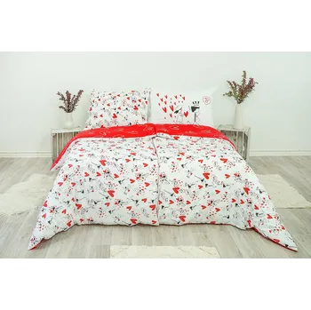 Povlečení Stanex Ložní povlečení bavlněné love (LS162) rozměr: 140 x 200 + 90 x 70, Zapínání: Knoflíkové