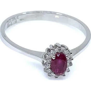 Prsten Diante Zlatý prsten s brilianty a rubínem 83000237