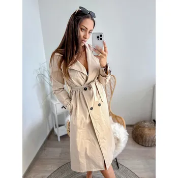 Trenčkot ve světle-hnědé barvě na vázání, VELIKOST UNI