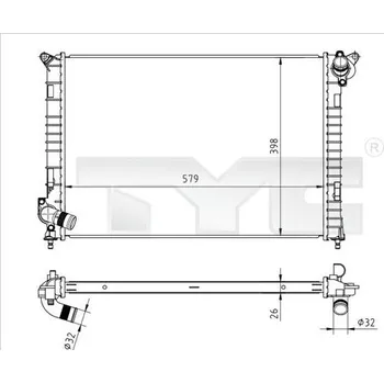 Chladič motoru Chladič, chlazení motoru TYC 722-0002