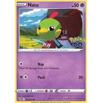 Sběratelská karetní hra PGO 032/078 Natu - Pokémon GO Stav: Near Mint, Verze: NORMAL
