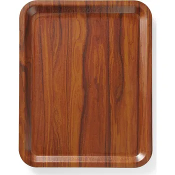 Servírovací podnos, obdélníkový, protiskluzový, laminovaný, AmerBox, Mahagon, 460x360mm