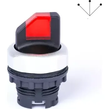 tlačítko NOARK 105685 Ex9P1 S3I r Hlavice přepínače třípolohová, s aretací, prosvětlená, červená (NOARK 105685 Ex9P1 S3I r)