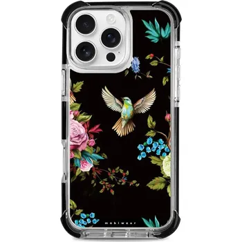 Pouzdro na mobilní telefon Odolný obal Mobiwear MagSafe Elite Bumper - Apple iPhone 16 Pro Max - D007D Ptáček a květy (Odolný kryt, pouzdro, obal Mobiwear Elite Bumper na mobil Apple iPhone 16 Pro Max - D007D Ptáček a květy, materiál Plast + TPU silikon + kov - zesílená ochrana)