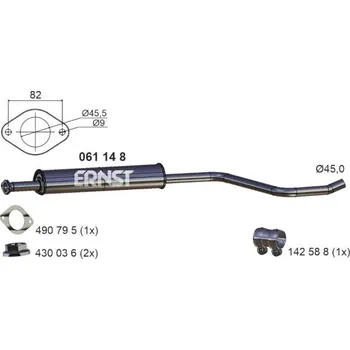 Tlumič výfuku Stredni tlumic vyfuku ERNST 061148