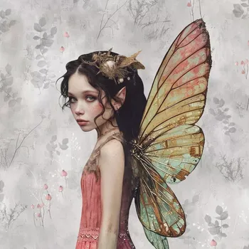 Teplákovina Víla motýlí, panel (E) (Panely a ladící metráž)