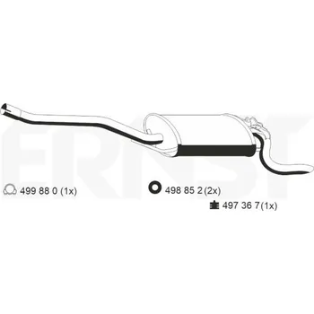 Tlumič výfuku Zadni tlumic vyfuku ERNST 353106