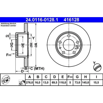 Brzdový kotouč Brzdový kotouč ATE 24.0116-0128.1