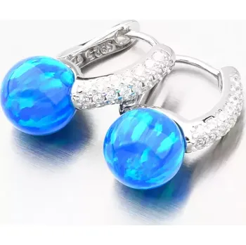 Náušnice Dámské náušnice stříbro 925 zirkon růžový opál a PKL-2166