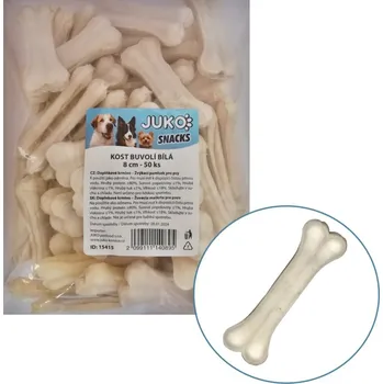 Pamlsek pro psa JUKO petfood s.r.o. Kost buvolí bílá JUKO Snacks 8 cm (50 ks)