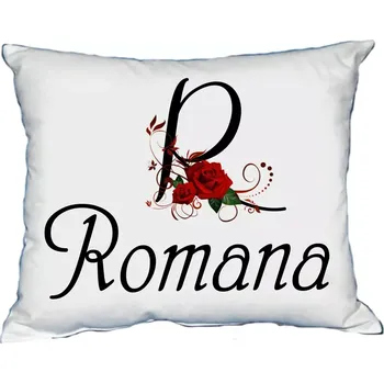 Dekorativní polštářek Polštář s dámským jménem ROMANA Vínový (polštářek dámské jméno )