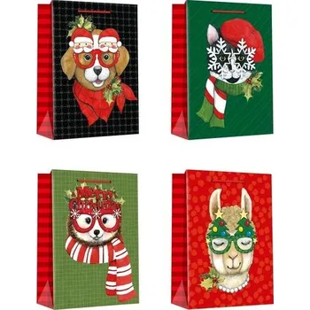Dárková taška Papírová vánoční dárková taška TORO 44x30x12cm MIX zvířátko