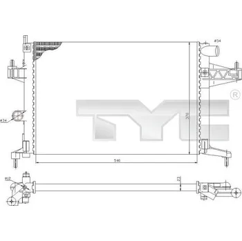 Chladič motoru Chladič, chlazení motoru TYC 725-0033
