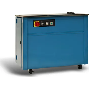 Obalový materiál Poloautomatický páskovací stroj TP 201 - s krytem odvíječe