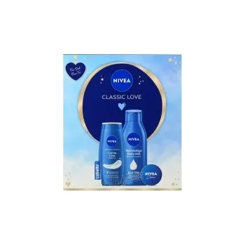Nivea kazeta 4ks Creme Care sprch. gel 250+mléko 400 + krém30+Labell
