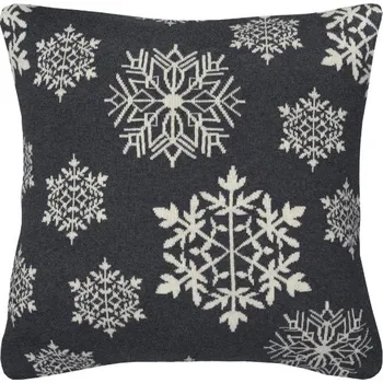 Bytový textil SCANquilt pletený povlak DESIGN vločky šedosmetanová 45 x 45 cm