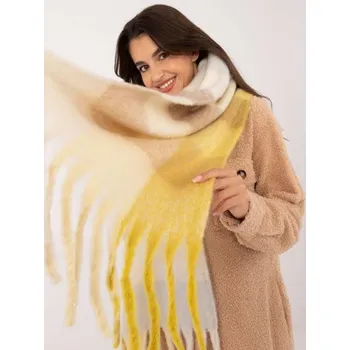 Šátek Dámská šála dlouhá žlutá a béžová