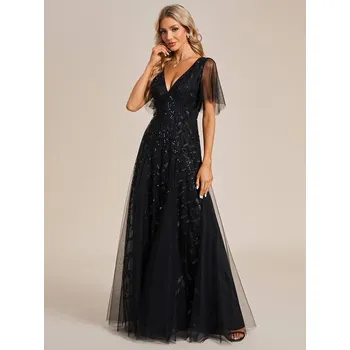 Dámské šaty Plesové šaty černé Ever Pretty 0736 Velikost: 4XL / 48 / 16 / 20