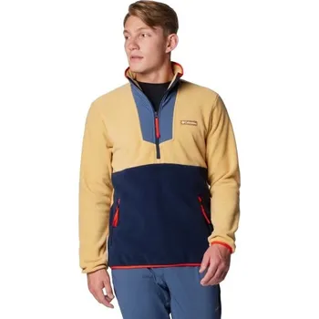 Pánská mikina Pánská fleecová bunda Columbia SEQUOIA GROVE HALF ZIP FLEECE XL Žlutá, Modrá, Bílá