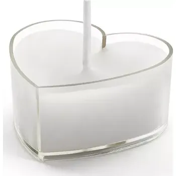 Stuha Čajová svíčka 4 cm bílá "Srdce"