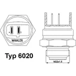 Teplotní spínač, větrák chladiče BorgWarner (Wahler) 6020.95D