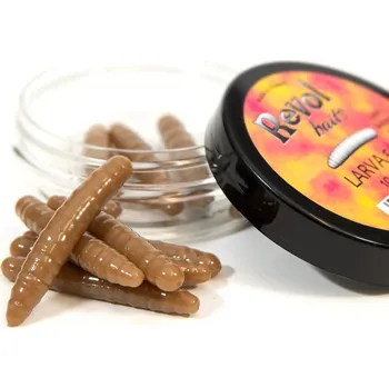 Umělá nástraha Revol Baits nástraha Larva 50mm příchuť sýr-česnek, barva béžová 10ks