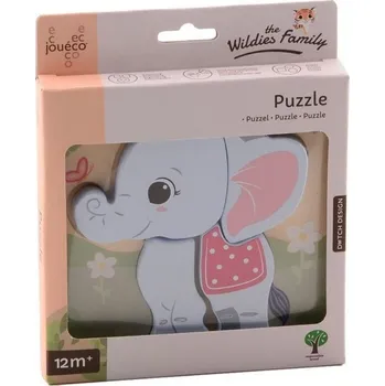 Dřevěná hračka Dřevěné mini puzzle 12m+ Jouéco The Wildies Family Barva: Elephant