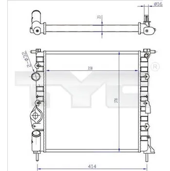 Chladič motoru Chladič, chlazení motoru TYC 728-0013-R