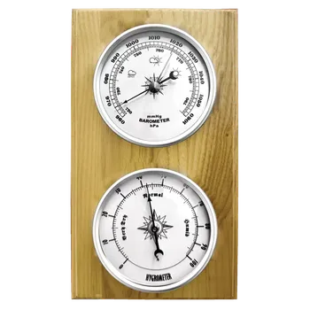 Meteostanice JVD Dřevěný hranatý vlhkoměr a barometr JVD BA232/68 ( )