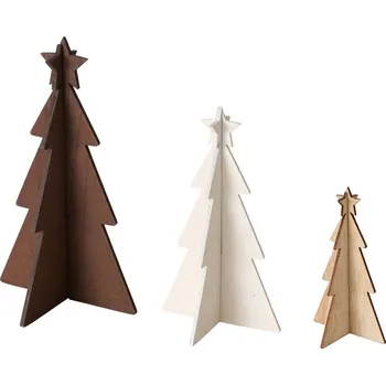 Vánoční dekorace Boltze Xmas Dekorativní vánoční stromky z překližky KARL, 12-25 cm, 3 ks