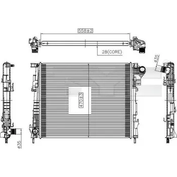 Chladič motoru Chladič, chlazení motoru TYC 725-0032