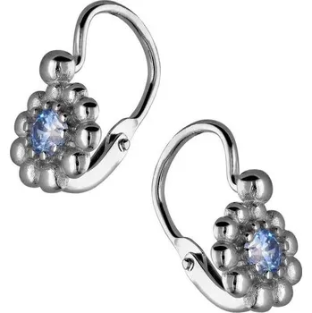 Náušnice Zlaton Náušnice bílé zlato s květinou a kamenem 1.2cm 1.1g 000520205244