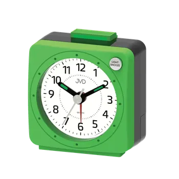 Budík JVD Zelený nejlevnější baterkový budík JVD SR220.13 s osvětlením