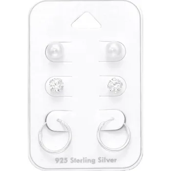 Náušnice Set dámských stříbrných náušnic SAFIYE Ag 925