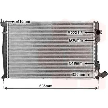 Motor automobilu Chladič, chlazení motoru VAN WEZEL 09002071