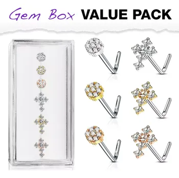 Piercing Výhodné balení 6 kusů různých piercingů do nosu