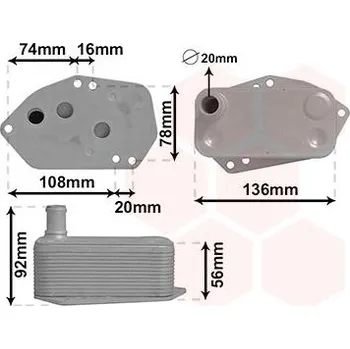 Chladič motoru Olejový chladič, motorový olej VAN WEZEL 02013701