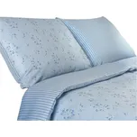 Damaškové povlečení ORNELLA Aqua s pruhy modrá 140x200 70x90