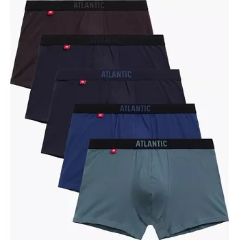 Pánské spodní prádlo Boxerky Atlantic 5SMH-004/24 A'5 M-2XL černo-fialovo-modrá XXL