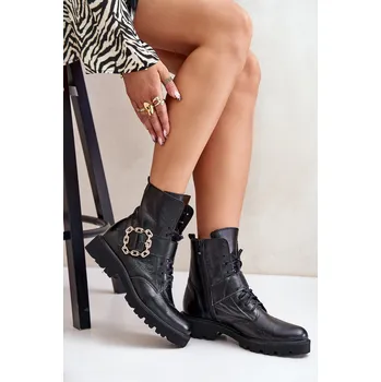 Dámské kozačky Zazoo 2951 Velurové Boty S Dekorativní Sponou Barva: Černá, Velikost: 36