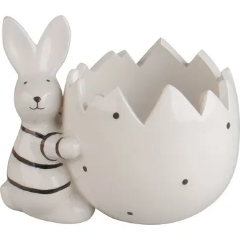 Květináč květináč se ZAJÍCEM, 13,5x10x11,5cm, keramika