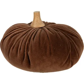 Svícen Hnědá látková dekorační dýně Pepperell L – 20x14 cm