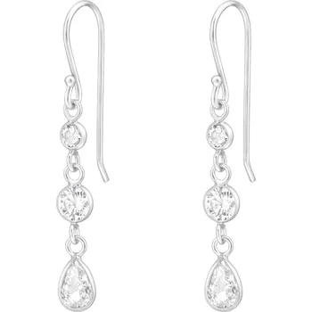 Náušnice For Silver Visací náušnice zirkonové Kapky - Stříbro 925 Druh barvy: Stříbrná