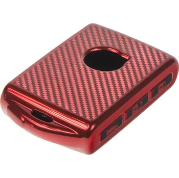 Autoklíč TPU obal pro klíč 484VO113CR pro Volvo červený carbon