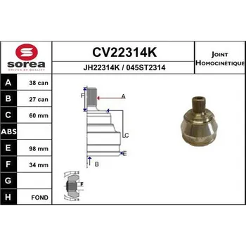 Autodíl Sada kloubů, hnací hřídel EAI CV22314K