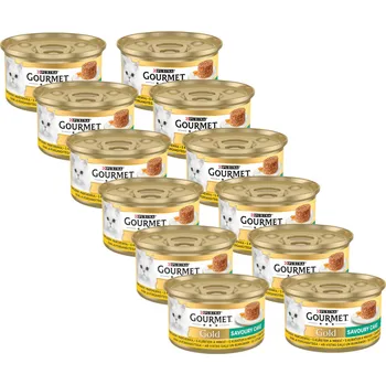 Purina Gourmet Gold Savoury Cake s kuřecím masem a mrkví 12x85g
